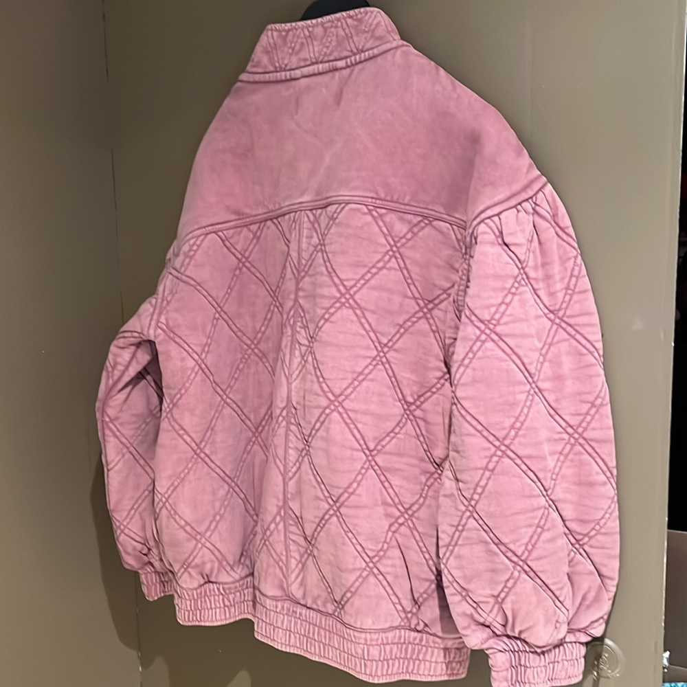 Free People Juno Quilted Jacket in Nostalgia Rose Pink Color  Sz S  NEW